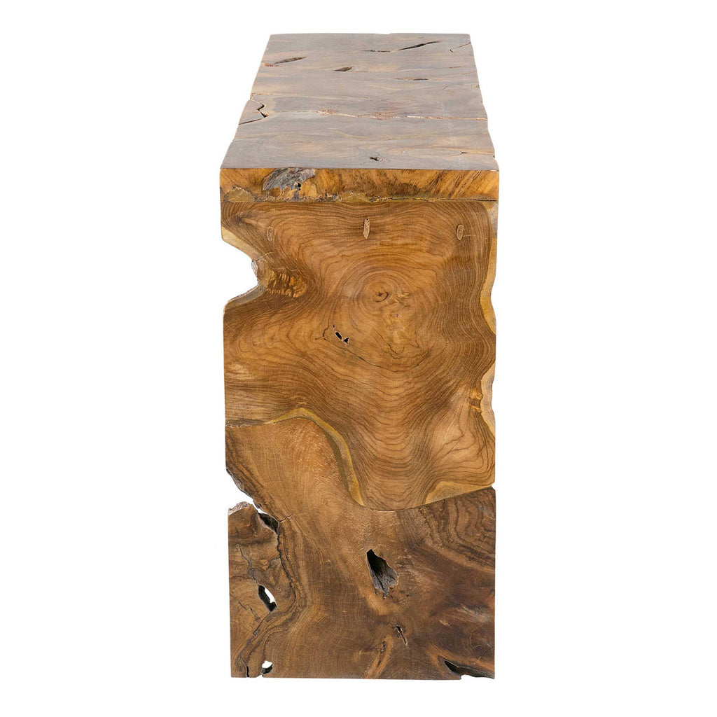 organic teak console table