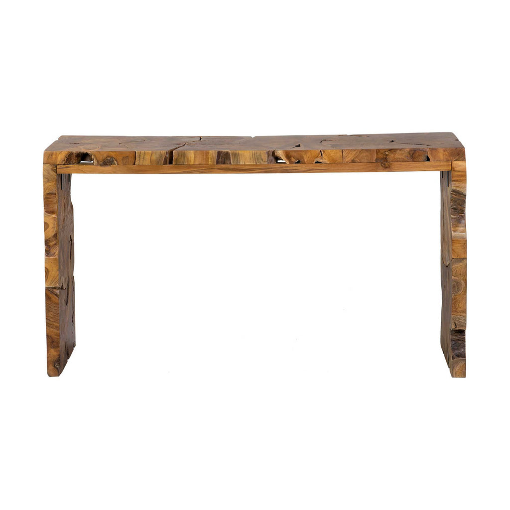 organic teak console table