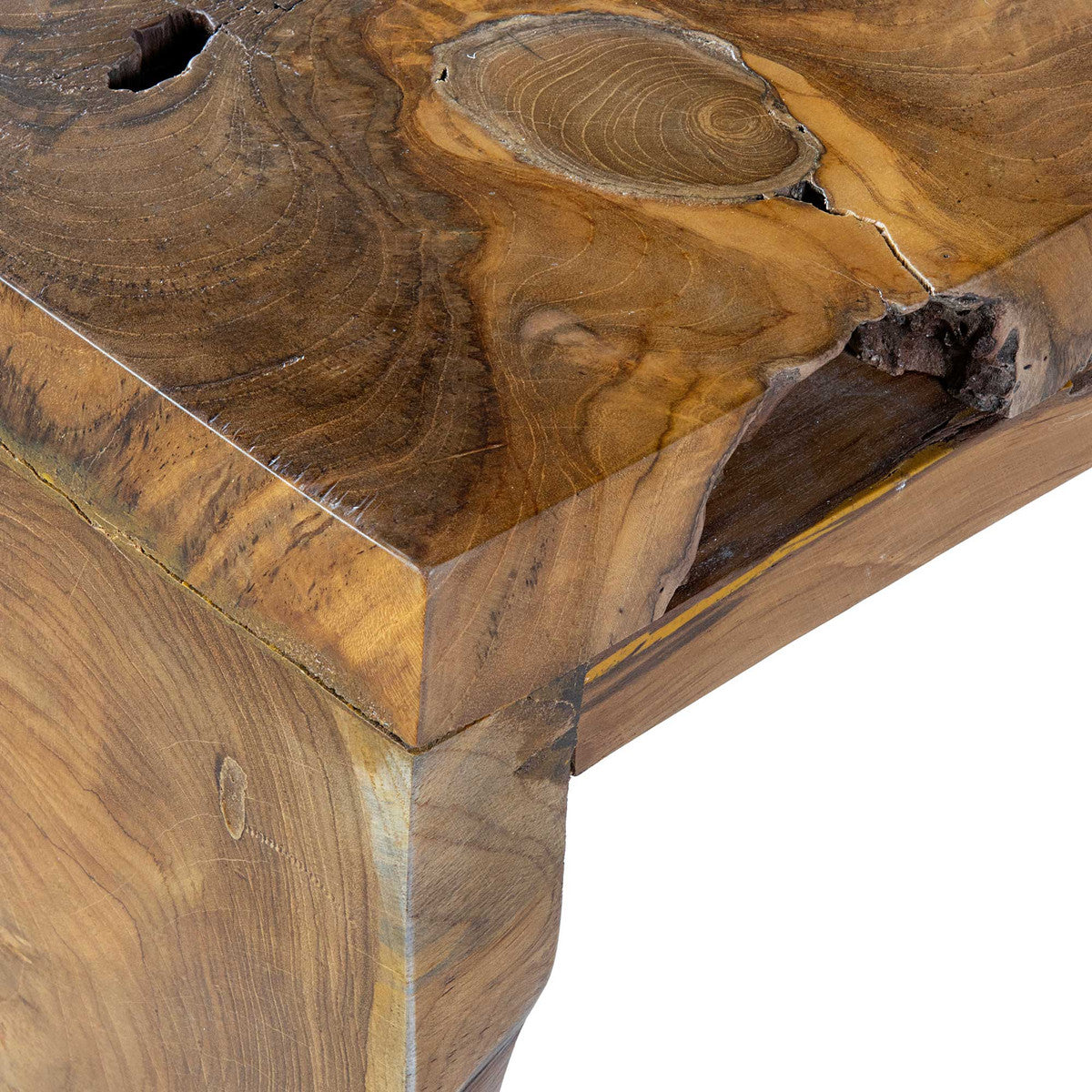 organic teak console table