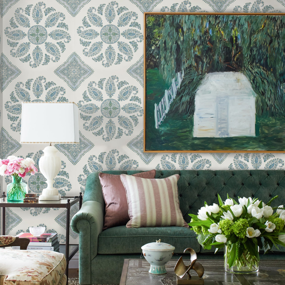 Samarkand Wallpaper by Peter Dunham - Pasha/Rose