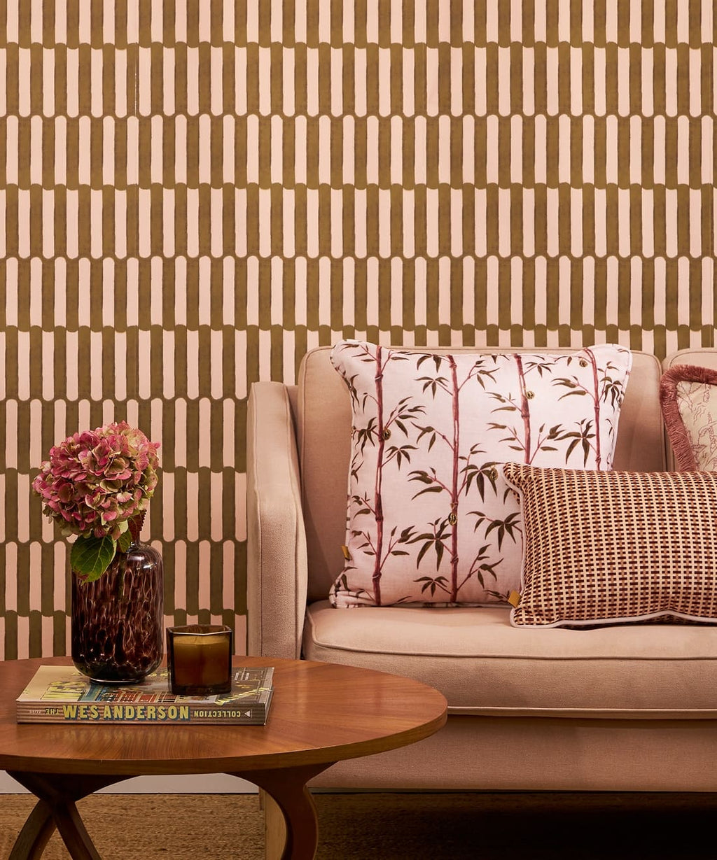 Glaze Wallpaper - Colorway: Dusty - Poodle & Blonde Collection - Insitu