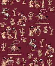 Load image into Gallery viewer, Cliftonville Cowgirls Wallpaper - Colorway: Bandana - Poodle &amp; Blonde Collection - Swatch