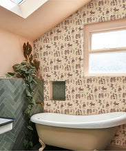 Load image into Gallery viewer, Cliftonville Cowgirls Wallpaper - Colorway: Lasso - Poodle &amp; Blonde Collection - Insitu