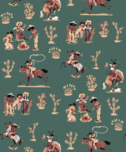 Load image into Gallery viewer, Cliftonville Cowgirls Wallpaper - Colorway: Mirage - Poodle &amp; Blonde Collection - Swatch