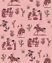 Load image into Gallery viewer, Cliftonville Cowgirls Wallpaper - Colorway: Motel - Poodle &amp; Blonde Collection - Swatch
