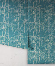 Load image into Gallery viewer, Bamboo Stitch Wallpaper - Colorway: Cerulean - Poodle &amp; Blonde Collection - Roll