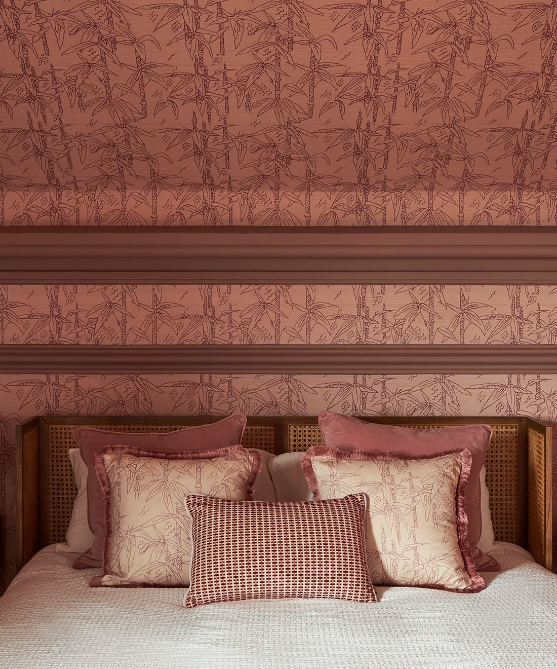 Bamboo Stitch Wallpaper - Colorway: Dusty - Poodle & Blonde Collection - Insitu