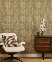 Load image into Gallery viewer, Bamboo Stitch Wallpaper - Colorway: Sepia - Poodle &amp; Blonde Collection - Insitu