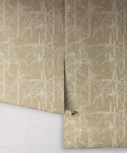Load image into Gallery viewer, Bamboo Stitch Wallpaper - Colorway: Sepia - Poodle &amp; Blonde Collection - Roll