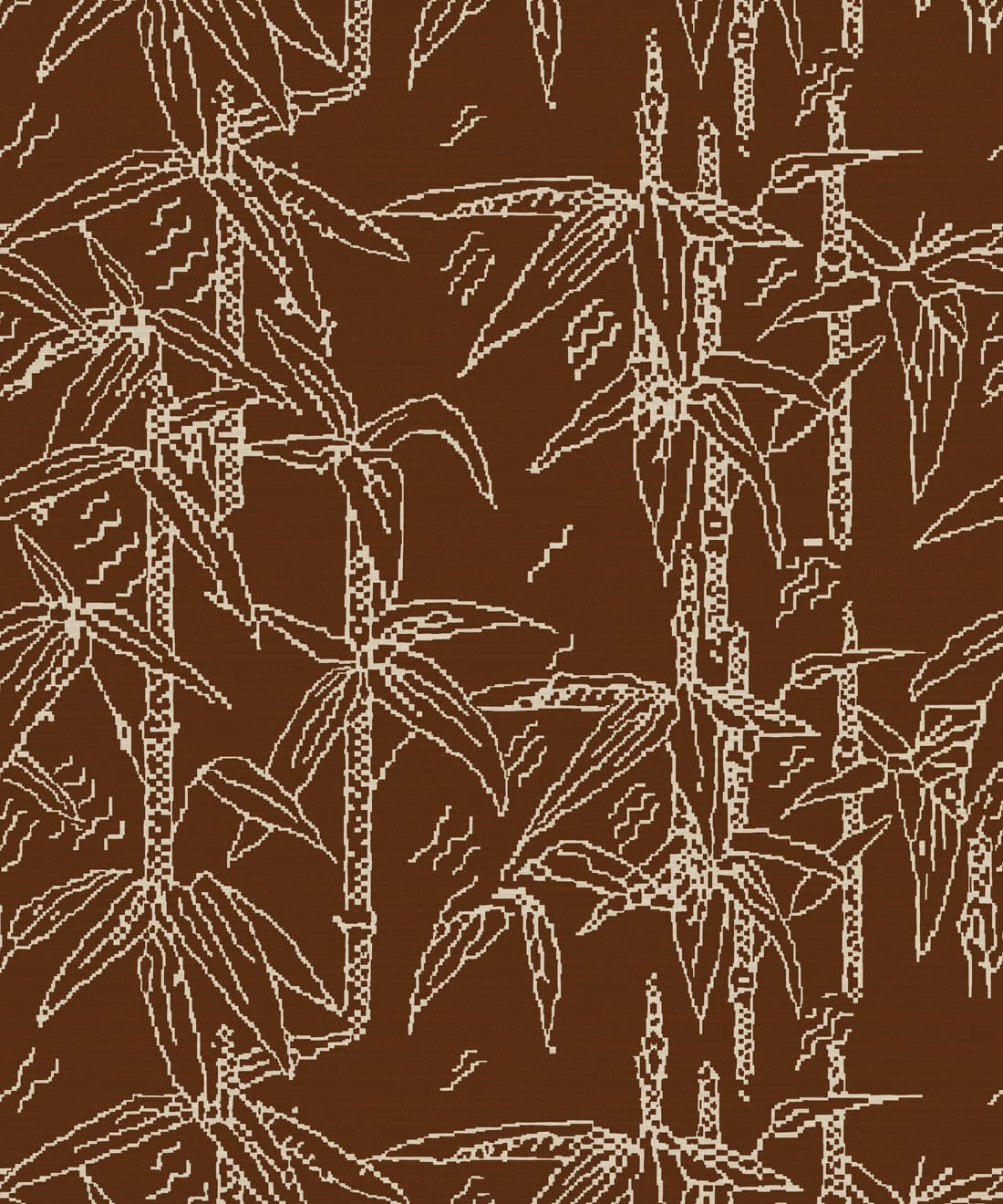 Bamboo Stitch Wallpaper - Colorway: Umber - Poodle & Blonde Collection - Insitu