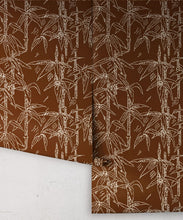 Load image into Gallery viewer, Bamboo Stitch Wallpaper - Colorway: Umber - Poodle &amp; Blonde Collection - Roll