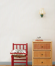 Load image into Gallery viewer, Nannys Stripe Wallpaper - Colorway: Bluebell - Poodle &amp; Blonde Collection - Insitu