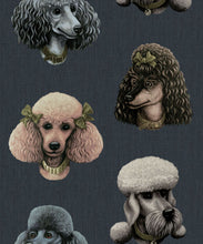 Load image into Gallery viewer, Poodle Parlour Wallpaper - Colorway: Midnight - Poodle &amp; Blonde Collection - Swatch