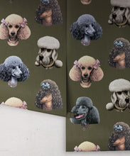 Load image into Gallery viewer, Poodle Parlour Wallpaper - Colorway: Moss - Poodle &amp; Blonde Collection - Roll