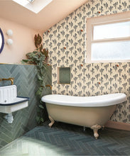 Load image into Gallery viewer, Saguaro Saturn Wallpaper - Colorway: Denim - Poodle &amp; Blonde Collection - Insitu