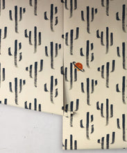 Load image into Gallery viewer, Saguaro Saturn Wallpaper - Colorway: Denim - Poodle &amp; Blonde Collection - Roll