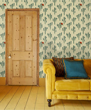 Load image into Gallery viewer, Saguaro Saturn Wallpaper - Colorway: Mirage - Poodle &amp; Blonde Collection - Insitu