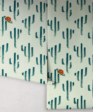 Load image into Gallery viewer, Saguaro Saturn Wallpaper - Colorway: Mirage - Poodle &amp; Blonde Collection - Roll