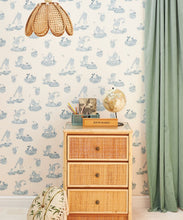 Load image into Gallery viewer, Story Time Wallpaper - Colorway: Bluebell - Poodle &amp; Blonde Collection - Insitu