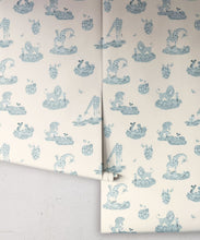 Load image into Gallery viewer, Story Time Wallpaper - Colorway: Bluebell - Poodle &amp; Blonde Collection - Roll