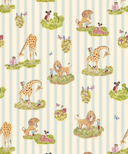 Load image into Gallery viewer, Story Time Wallpaper - Colorway: Bluebell Stripe - Poodle &amp; Blonde Collection - Swatch