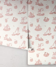 Load image into Gallery viewer, Story Time Wallpaper - Colorway: Rose - Poodle &amp; Blonde Collection - Roll