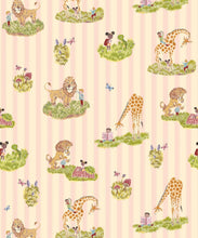 Load image into Gallery viewer, Story Time Wallpaper - Colorway: Rose Stripe - Poodle &amp; Blonde Collection - Swatch