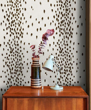 Load image into Gallery viewer, Tottenham Dalmatian Wallpaper - Colorway: Cocoa - Poodle &amp; Blonde Collection - Insitu
