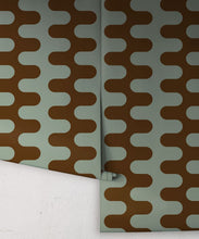 Load image into Gallery viewer, Wave Wallpaper - Colorway: Petrol - Poodle &amp; Blonde Collection - Roll