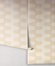 Load image into Gallery viewer, Wave Wallpaper - Colorway: Sepia - Poodle &amp; Blonde Collection - Roll