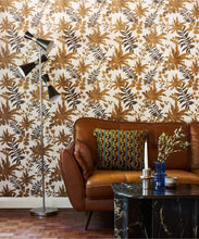 Load image into Gallery viewer, Follywood Foliage Wallpaper - Colorway: Tobacco - Poodle &amp; Blonde Collection - Insitu