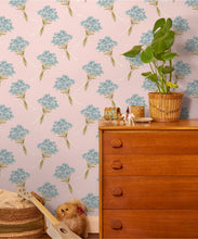 Load image into Gallery viewer, Forget Me Notes Wallpaper - Colorway: Blossom - Poodle &amp; Blonde Collection - Insitu