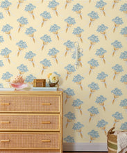 Load image into Gallery viewer, Forget Me Notes Wallpaper - Colorway: Honey - Poodle &amp; Blonde Collection - Insitu