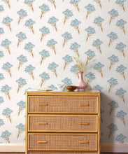 Load image into Gallery viewer, Forget Me Notes Wallpaper - Colorway: Sky - Poodle &amp; Blonde Collection - Insitu