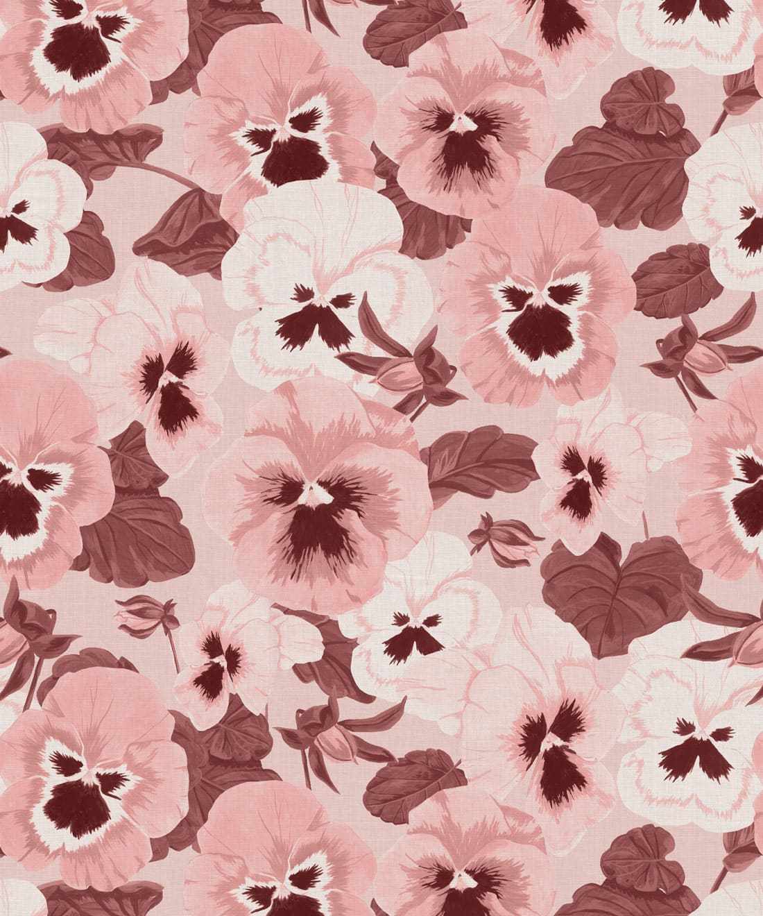 Big Pansy Wallpaper - Colorway: Blossom - Poodle & Blonde Collection - Roll