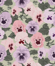 Load image into Gallery viewer, Big Pansy Wallpaper - Colorway: Pistachio - Poodle &amp; Blonde Collection - Swatch