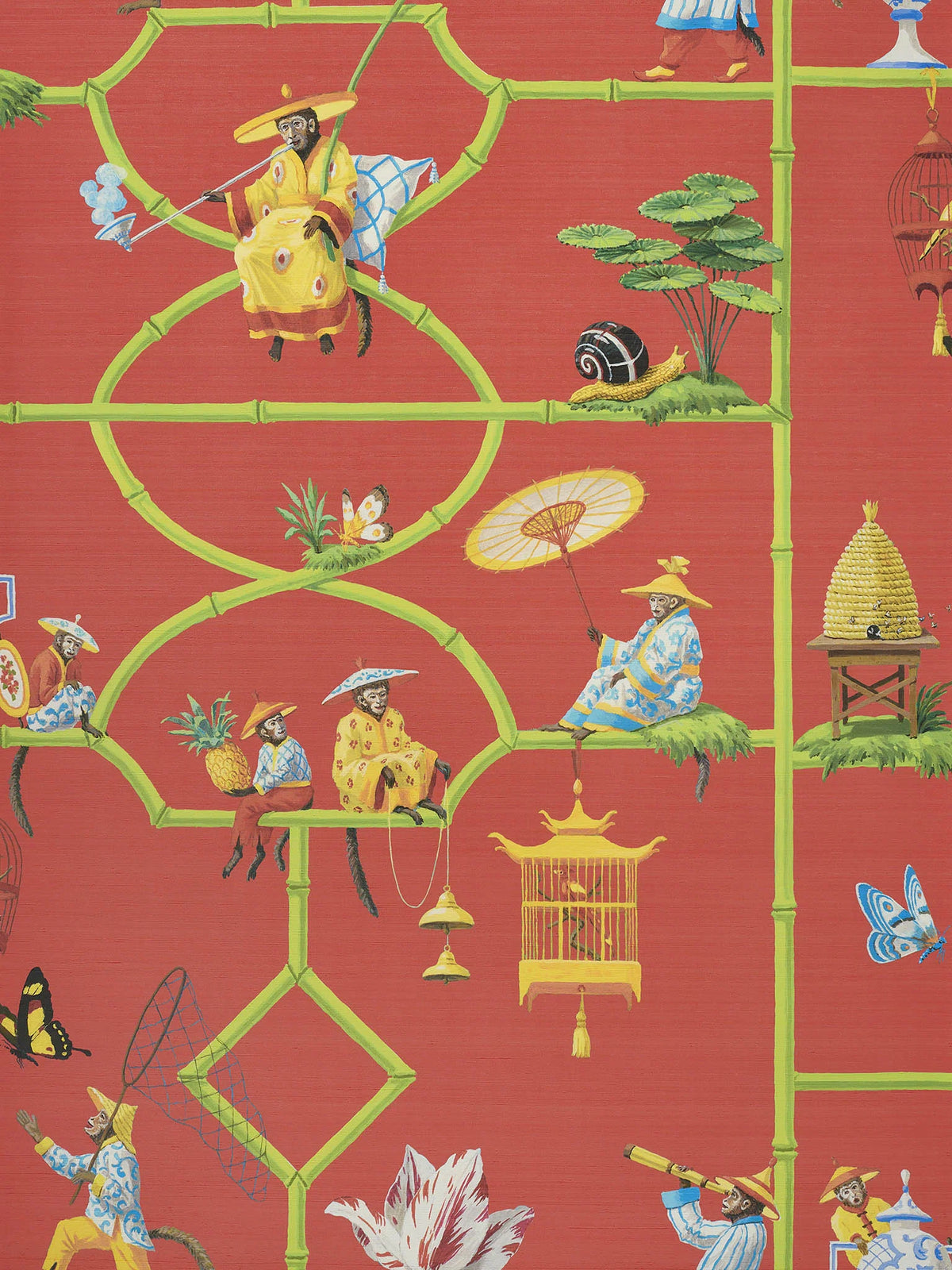 Les singes savants wallpaper in Rouge