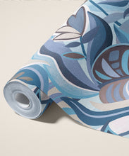 Load image into Gallery viewer, Palmetto Type II Vinyl Wallpaper - Colourway: Aqua - Roll - Commercial Wallcoverings
