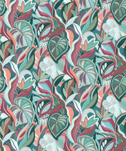 Load image into Gallery viewer, Palmetto Type II Vinyl Wallpaper - Colourway: Coral - Swatch - Commercial Wallcoverings
