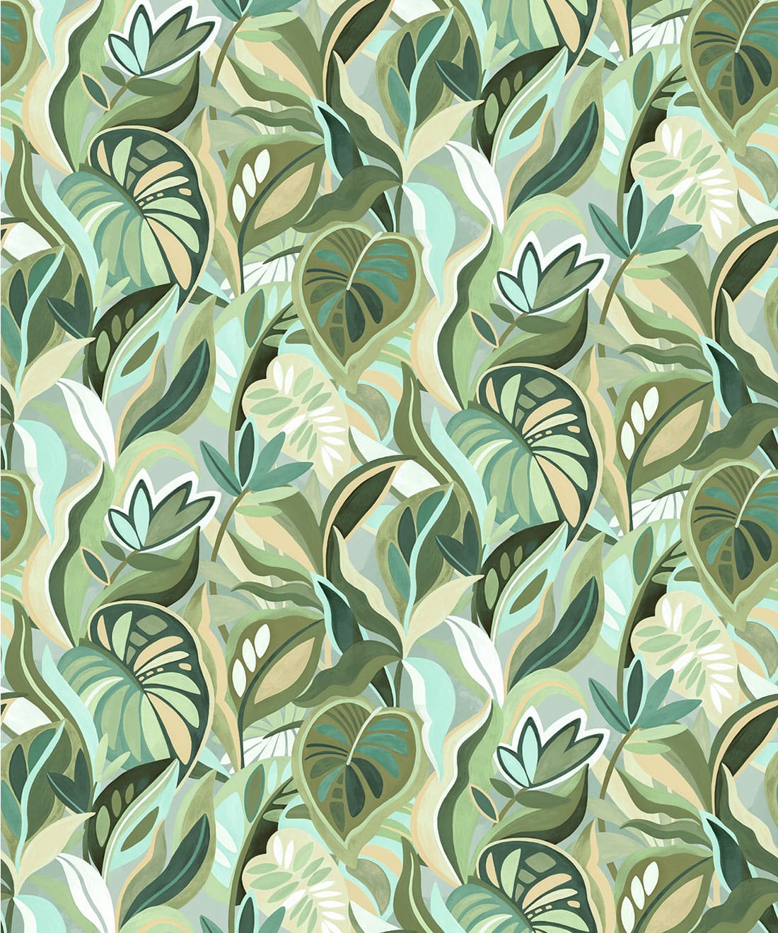 Palmetto Type II Vinyl Wallpaper - Colourway: Evergreen - Swatch - Commercial Wallcoverings