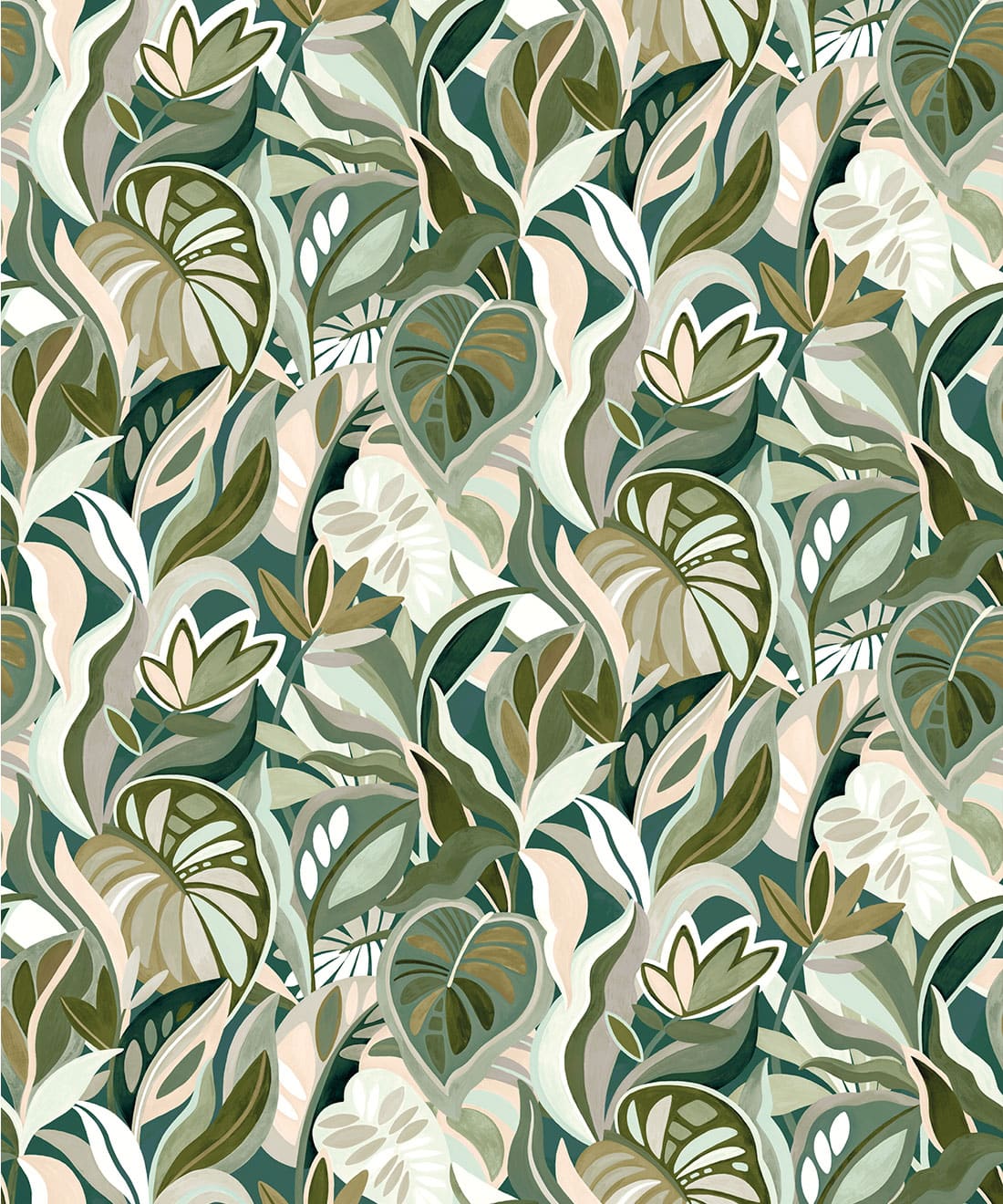 Palmetto Type II Vinyl Wallpaper - Colourway: Olive Garden - Swatch - Commercial Wallcoverings