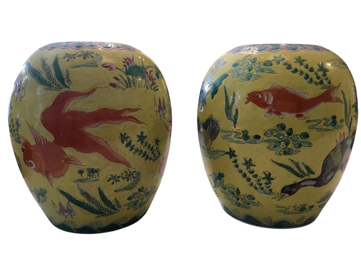 vintage family rose ginger jars