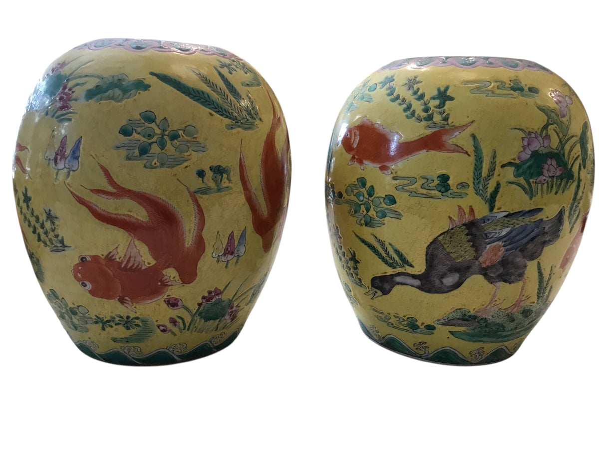 vintage family rose ginger jars