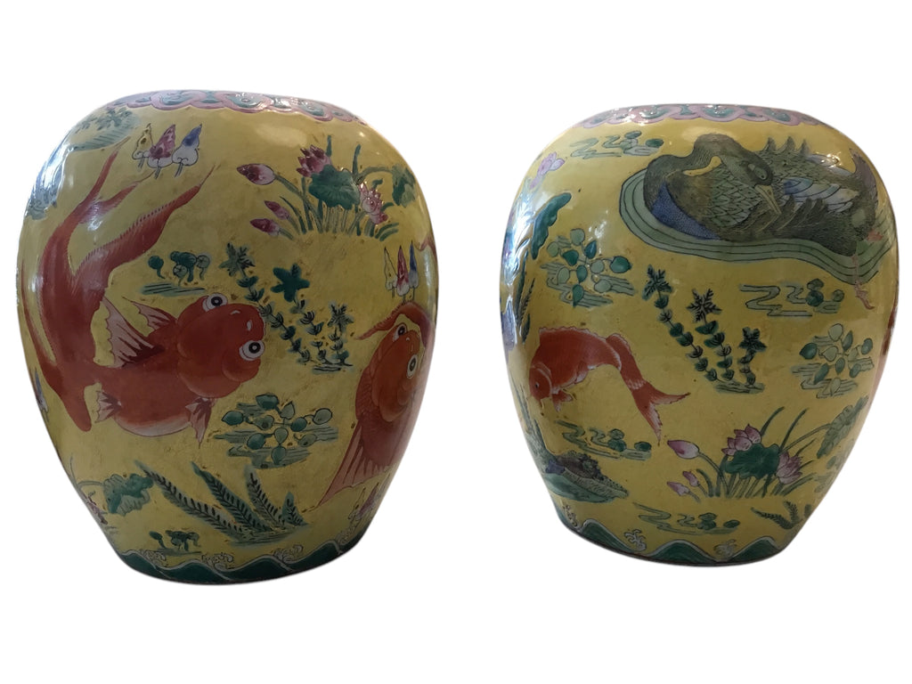 vintage family rose ginger jars