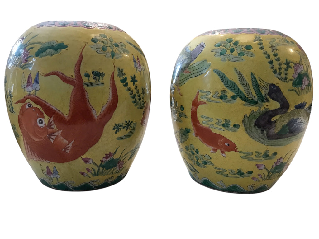 vintage family rose ginger jars