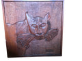 hand carved big cat panel