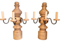 metal and wood light sconces