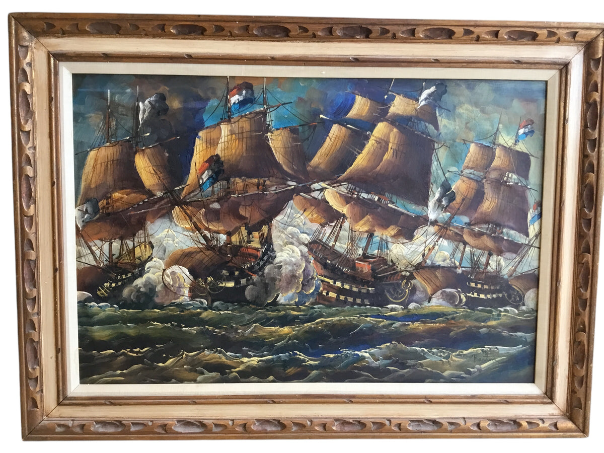 LUXEMBOURG WARSHIPS, FRAMED ART