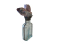 vintage glass medical bottle with barnacle top