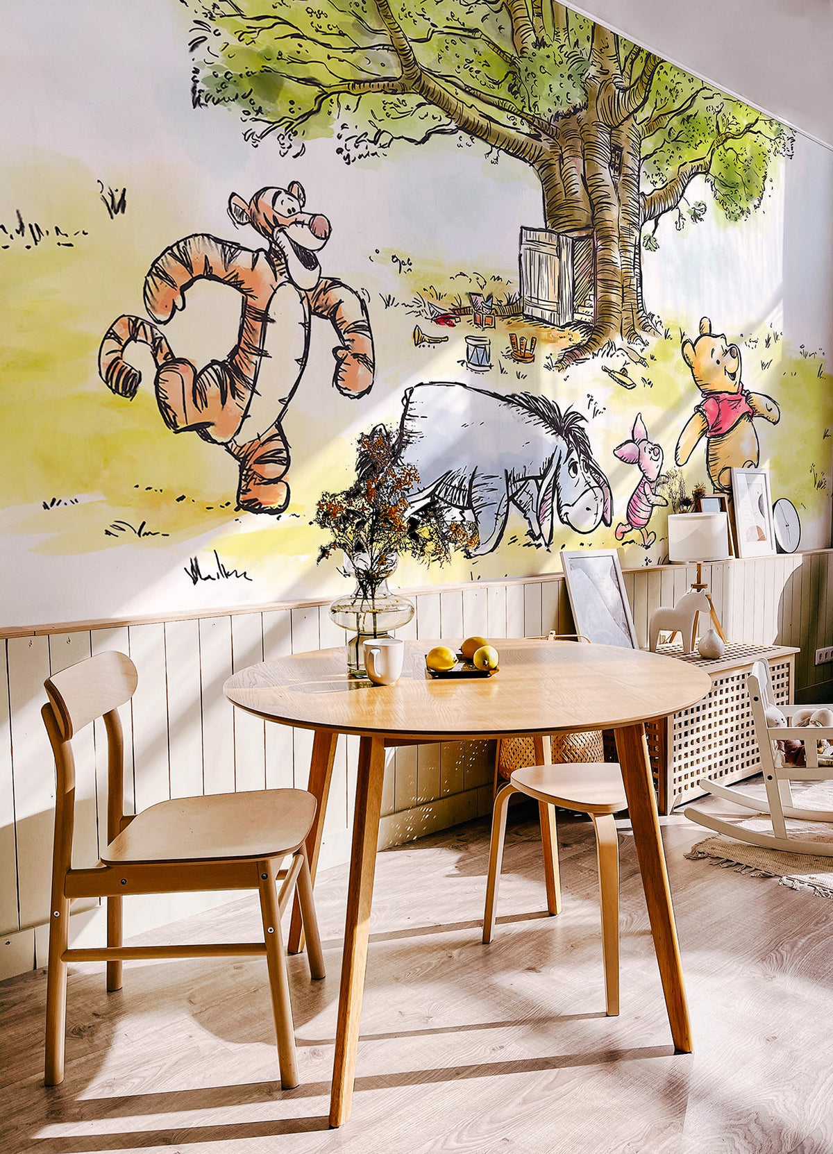 Disney Winnie the Pooh Watercolor Peel & Stick Wallpaper Mural